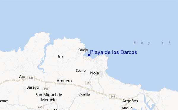 locatiekaart van Playa de los Barcos