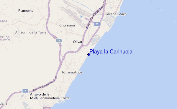 locatiekaart van Playa la Carihuela