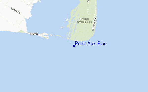 locatiekaart van Point Aux Pins
