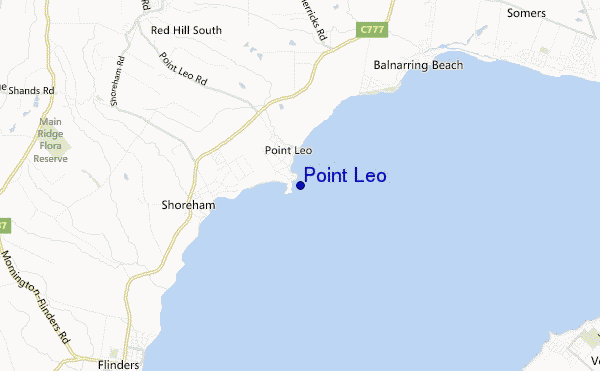 locatiekaart van Point Leo