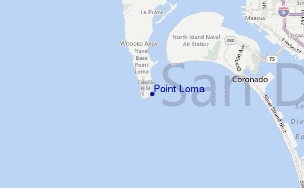 locatiekaart van Point Loma