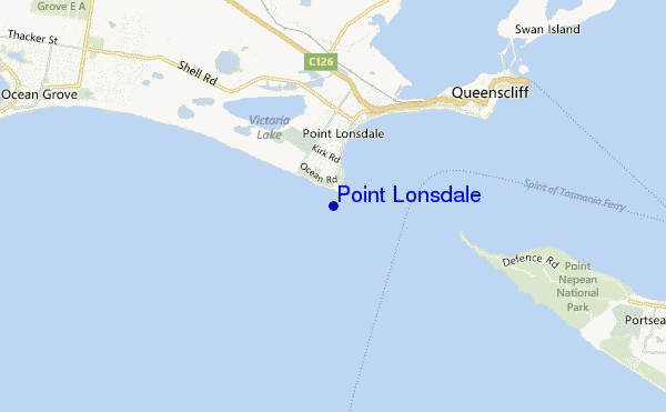 locatiekaart van Point Lonsdale