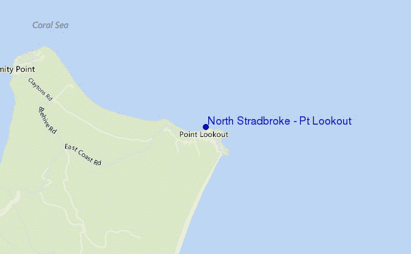locatiekaart van North Stradbroke - Pt Lookout