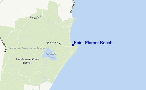 locatiekaart van Point Plomer Beach