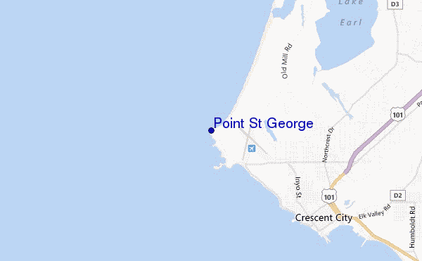 locatiekaart van Point St George
