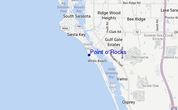 locatiekaart van Point o Rocks
