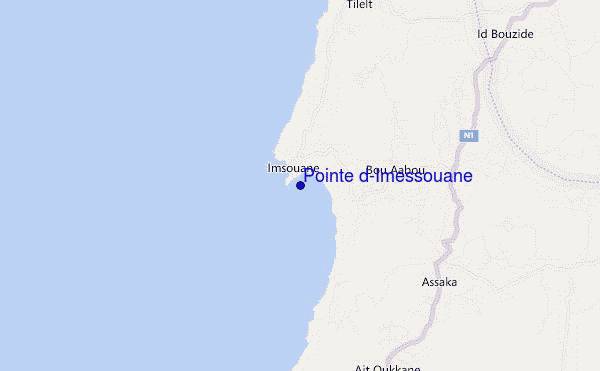 locatiekaart van Pointe d'Imessouane