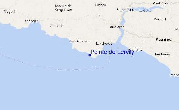 locatiekaart van Pointe de Lervily