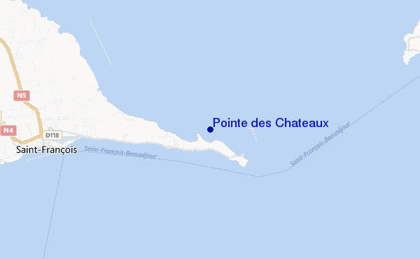 locatiekaart van Pointe des Chateaux