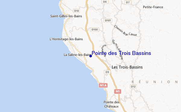locatiekaart van Pointe des Trois Bassins