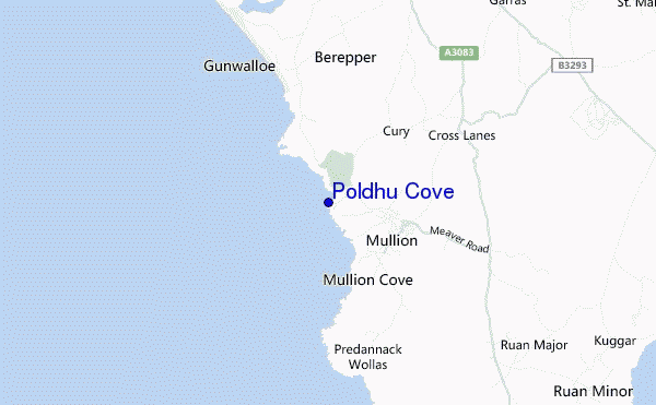 locatiekaart van Poldhu Cove