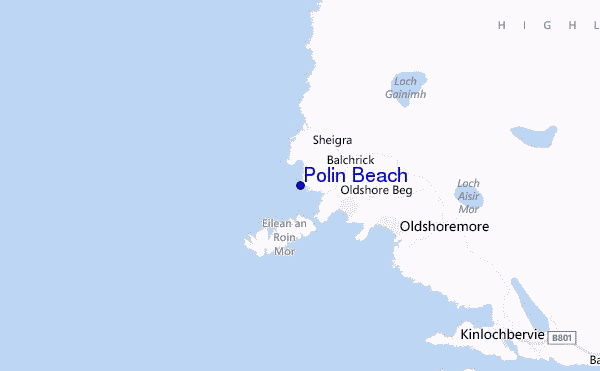 locatiekaart van Polin Beach