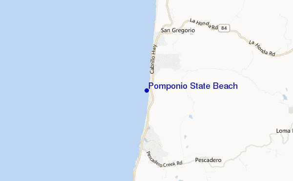 locatiekaart van Pomponio State Beach