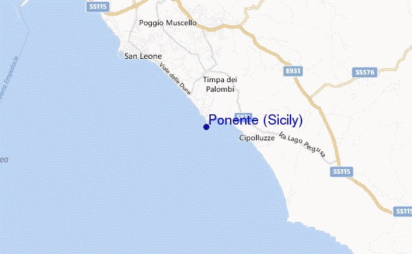 locatiekaart van Ponente (Sicily)