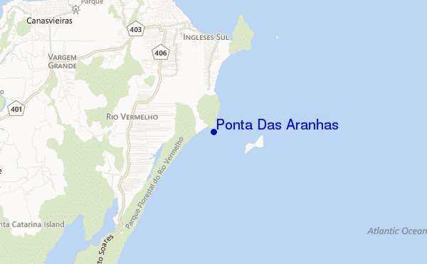 locatiekaart van Ponta Das Aranhas