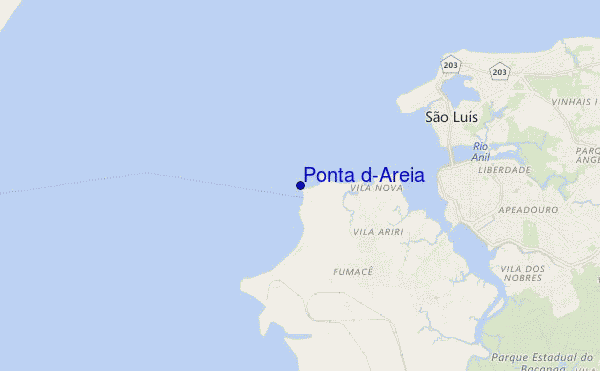 locatiekaart van Ponta d'Areia