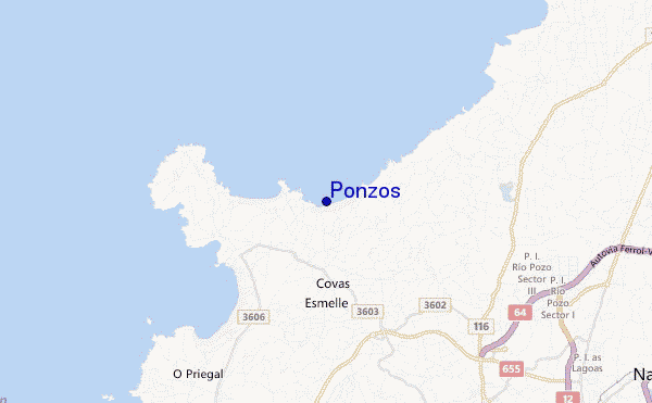 locatiekaart van Ponzos