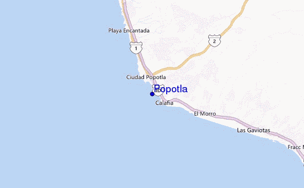 locatiekaart van Popotla