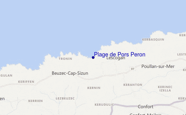 locatiekaart van Plage de Pors Peron