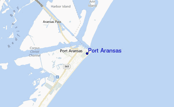 locatiekaart van Port Aransas