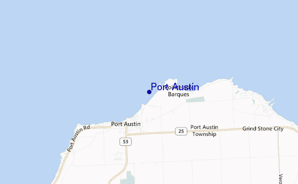 locatiekaart van Port Austin