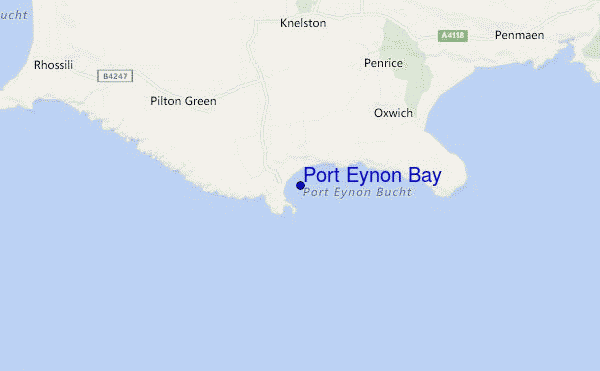 locatiekaart van Port Eynon Bay