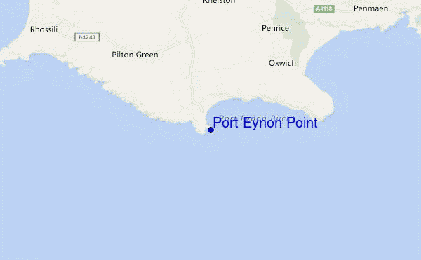locatiekaart van Port Eynon Point