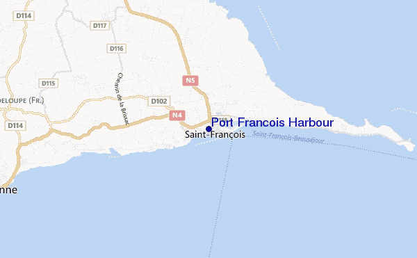 locatiekaart van Port Francois Harbour
