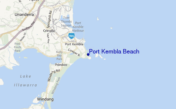 locatiekaart van Port Kembla Beach