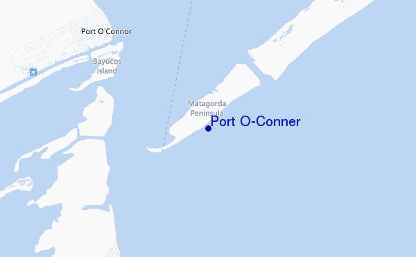locatiekaart van Port O'Conner
