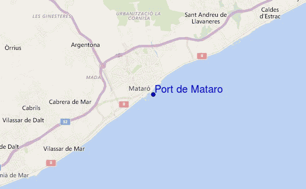 locatiekaart van Port de Mataro