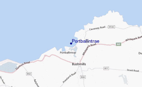 locatiekaart van Portballintrae