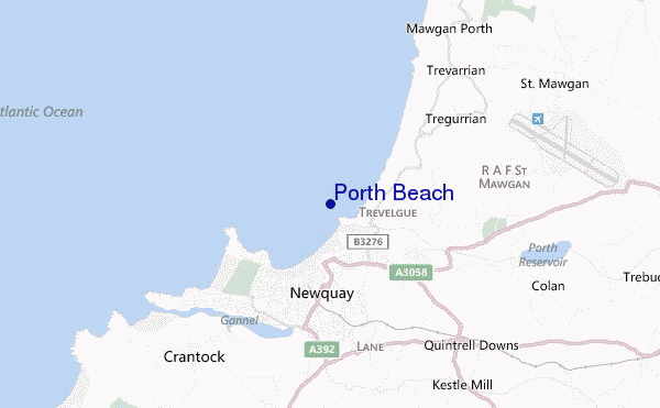 locatiekaart van Porth Beach