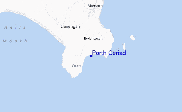 locatiekaart van Porth Ceriad