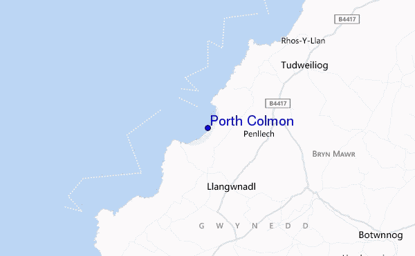 locatiekaart van Porth Colmon