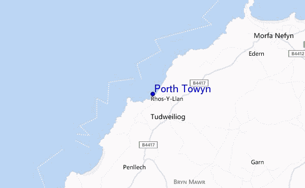 locatiekaart van Porth Towyn