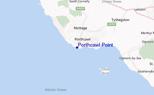 locatiekaart van Porthcawl Point