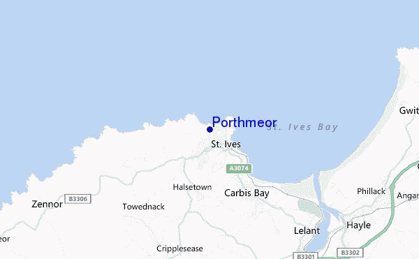 locatiekaart van Porthmeor