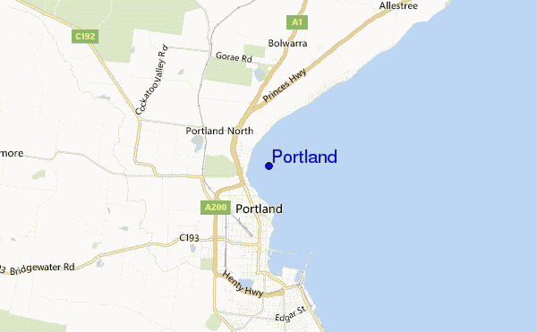 locatiekaart van Portland