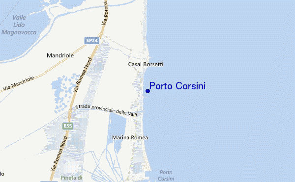 locatiekaart van Porto Corsini
