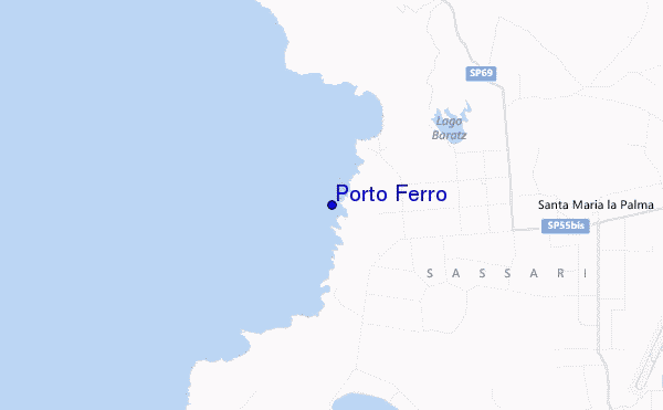 locatiekaart van Porto Ferro
