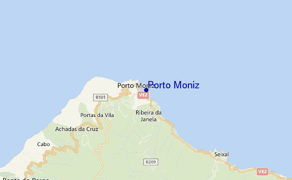 locatiekaart van Porto Moniz