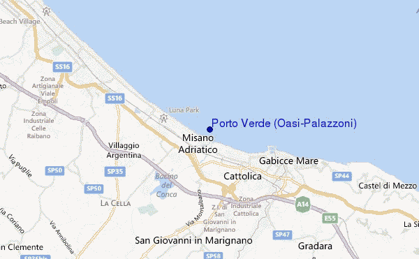 locatiekaart van Porto Verde (Oasi-Palazzoni)