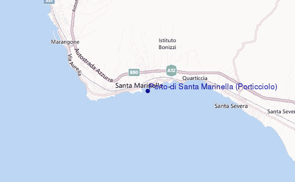 locatiekaart van Porto-di Santa Marinella (Porticciolo)