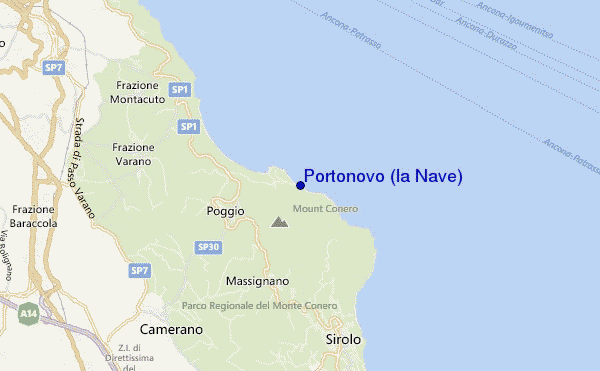 locatiekaart van Portonovo (la Nave)