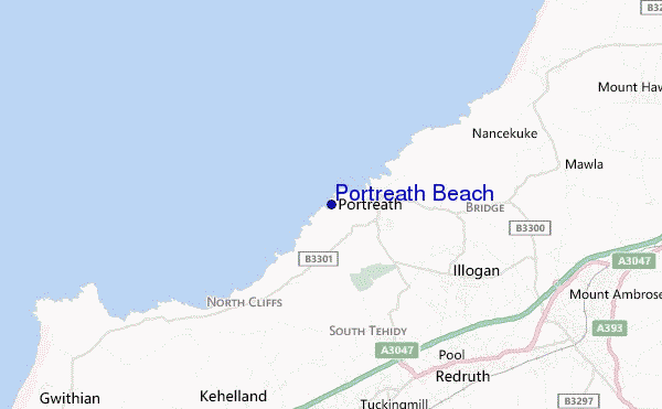 locatiekaart van Portreath Beach