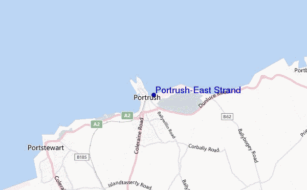 locatiekaart van Portrush-East Strand