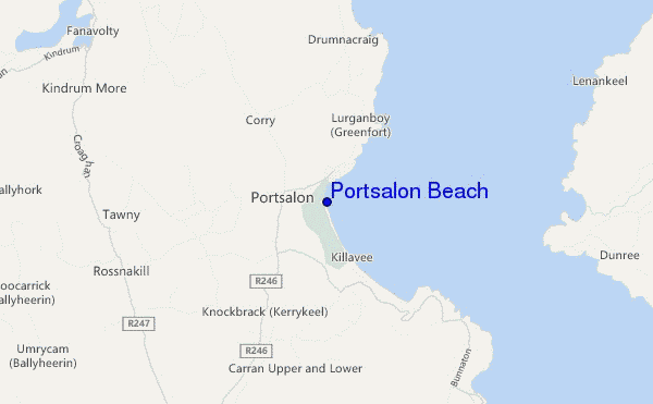 locatiekaart van Portsalon Beach