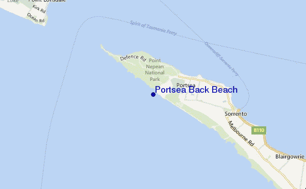locatiekaart van Portsea Back Beach