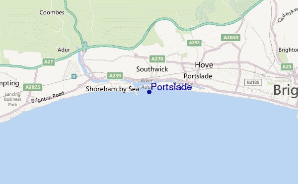 locatiekaart van Portslade